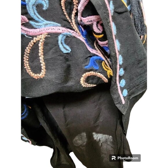 Skies Are Blue Embroidered Dress NEW Size Small Boho Hippie Lined Tassel - Picture 6 of 10